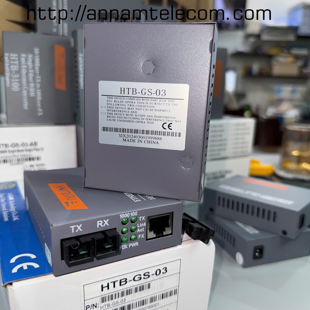 Bộ chuyển đổi 2 sợi Converter quang điện Netlink HTB-GS-03 loại 10/100/1000